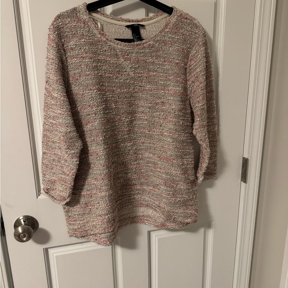 H&M Women's Knit Sweater - Pink and Cream